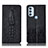 Handytasche Stand Schutzhülle Flip Leder Hülle H03P für Motorola Moto G71 5G Schwarz