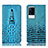 Handytasche Stand Schutzhülle Flip Leder Hülle H03P für Vivo iQOO 8 Pro 5G Hellblau
