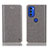 Handytasche Stand Schutzhülle Flip Leder Hülle H04P für Motorola Moto G51 5G Grau