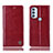 Handytasche Stand Schutzhülle Flip Leder Hülle H06P für Motorola Moto G71 5G Rot