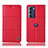 Handytasche Stand Schutzhülle Flip Leder Hülle H07P für Motorola Moto G200 5G Rot