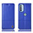 Handytasche Stand Schutzhülle Flip Leder Hülle H07P für Motorola Moto G31 Blau