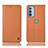 Handytasche Stand Schutzhülle Flip Leder Hülle H07P für Motorola Moto G31 Orange