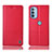 Handytasche Stand Schutzhülle Flip Leder Hülle H07P für Motorola Moto G31 Rot