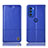 Handytasche Stand Schutzhülle Flip Leder Hülle H07P für Motorola Moto G51 5G Blau