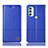 Handytasche Stand Schutzhülle Flip Leder Hülle H07P für Motorola Moto G71 5G Blau