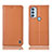 Handytasche Stand Schutzhülle Flip Leder Hülle H07P für Motorola Moto G71 5G Orange