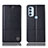 Handytasche Stand Schutzhülle Flip Leder Hülle H07P für Motorola Moto G71 5G Schwarz