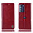 Handytasche Stand Schutzhülle Flip Leder Hülle H09P für Motorola Moto G200 5G Rot