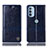 Handytasche Stand Schutzhülle Flip Leder Hülle H09P für Motorola Moto G31 Blau