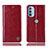 Handytasche Stand Schutzhülle Flip Leder Hülle H09P für Motorola Moto G31 Rot