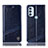 Handytasche Stand Schutzhülle Flip Leder Hülle H09P für Motorola Moto G71 5G Blau