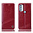 Handytasche Stand Schutzhülle Flip Leder Hülle H09P für Motorola Moto G71 5G Rot