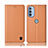 Handytasche Stand Schutzhülle Flip Leder Hülle H10P für Motorola Moto G31 Orange