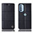Handytasche Stand Schutzhülle Flip Leder Hülle H11P für Motorola Moto G31 Schwarz