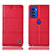Handytasche Stand Schutzhülle Flip Leder Hülle H11P für Motorola Moto G51 5G Rot