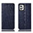 Handytasche Stand Schutzhülle Flip Leder Hülle H15P für Motorola Moto G32 Blau