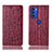 Handytasche Stand Schutzhülle Flip Leder Hülle H16P für Motorola Moto G51 5G Rot