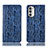 Handytasche Stand Schutzhülle Flip Leder Hülle H17P für Motorola MOTO G52 Blau