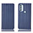 Handytasche Stand Schutzhülle Flip Leder Hülle H18P für Motorola Moto G71 5G Blau