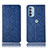 Handytasche Stand Schutzhülle Flip Leder Hülle H19P für Motorola Moto G31 Blau