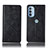 Handytasche Stand Schutzhülle Flip Leder Hülle H19P für Motorola Moto G41 Schwarz