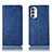 Handytasche Stand Schutzhülle Flip Leder Hülle H19P für Motorola Moto G82 5G Blau