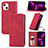 Handytasche Stand Schutzhülle Flip Leder Hülle H30 für Apple iPhone 13 Rot