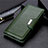Handytasche Stand Schutzhülle Flip Leder Hülle L02 für Motorola Moto One Fusion Grün