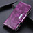 Handytasche Stand Schutzhülle Flip Leder Hülle L02 für Samsung Galaxy S21 Ultra 5G Violett