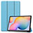 Handytasche Stand Schutzhülle Flip Leder Hülle L02 für Samsung Galaxy Tab S6 Lite 4G 10.4 SM-P615 Hellblau
