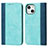 Handytasche Stand Schutzhülle Flip Leder Hülle L13 für Apple iPhone 14 Hellblau