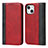 Handytasche Stand Schutzhülle Flip Leder Hülle L13 für Apple iPhone 14 Rot