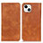 Handytasche Stand Schutzhülle Flip Leder Hülle L26 für Apple iPhone 14 Braun