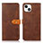 Handytasche Stand Schutzhülle Flip Leder Hülle L29 für Apple iPhone 14 Braun