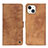 Handytasche Stand Schutzhülle Flip Leder Hülle L30 für Apple iPhone 14 Braun