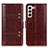 Handytasche Stand Schutzhülle Flip Leder Hülle M06L für Samsung Galaxy S21 5G Braun