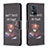 Handytasche Stand Schutzhülle Flip Leder Hülle Modisch Muster B01F für Motorola Moto E13 Dunkelgrau