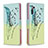 Handytasche Stand Schutzhülle Flip Leder Hülle Modisch Muster B01F für Samsung Galaxy Note 10 5G Minzgrün