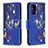 Handytasche Stand Schutzhülle Flip Leder Hülle Modisch Muster B03F für Samsung Galaxy Note 20 5G Königs Blau