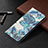 Handytasche Stand Schutzhülle Flip Leder Hülle Modisch Muster B03F für Samsung Galaxy S21 Ultra 5G Blau