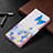 Handytasche Stand Schutzhülle Flip Leder Hülle Modisch Muster B09F für Samsung Galaxy S22 Ultra 5G Hellblau