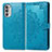 Handytasche Stand Schutzhülle Flip Leder Hülle Modisch Muster für Motorola MOTO G52 Blau