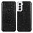 Handytasche Stand Schutzhülle Flip Leder Hülle Modisch Muster für Samsung Galaxy S21 5G Schwarz