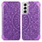 Handytasche Stand Schutzhülle Flip Leder Hülle Modisch Muster für Samsung Galaxy S21 5G Violett