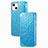 Handytasche Stand Schutzhülle Flip Leder Hülle Modisch Muster H02 für Apple iPhone 13 Blau
