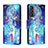 Handytasche Stand Schutzhülle Flip Leder Hülle Modisch Muster H02X für Samsung Galaxy S22 5G Blau