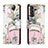 Handytasche Stand Schutzhülle Flip Leder Hülle Modisch Muster H02X für Samsung Galaxy S22 5G Rosa