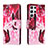 Handytasche Stand Schutzhülle Flip Leder Hülle Modisch Muster H02X für Samsung Galaxy S22 Ultra 5G Pink