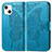 Handytasche Stand Schutzhülle Flip Leder Hülle Modisch Muster H07 für Apple iPhone 13 Mini Blau